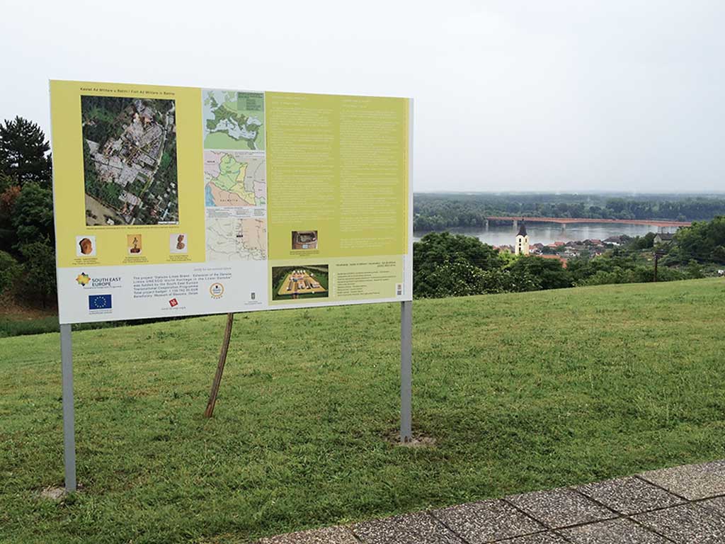 Danube Limes Brand informacijska ploča kod kastela Ad Militare u Batini (Kovač 2014)